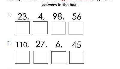 Ordering Numbers From Greatest To Least