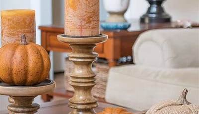 Ottoman Coffee Table Fall Decor