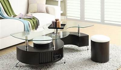Ottoman Under Glass Coffee Table