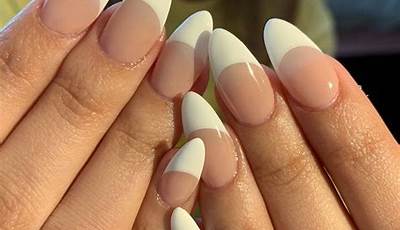 Oval French Tip Nails For Fall