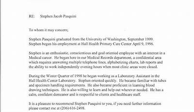 Pa Recommendation Letter Sample