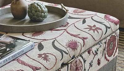 Pattern Fabric Ottoman Coffee Table