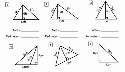 Perimeter And Area Of Triangle Worksheet