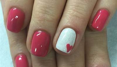 Pink And White Valentines Nails