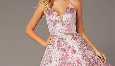 Pink And Yellow Floral Hoco Dress