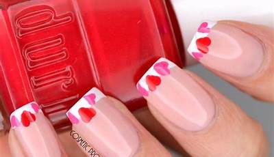 Pink And Yellow Valentines Nails