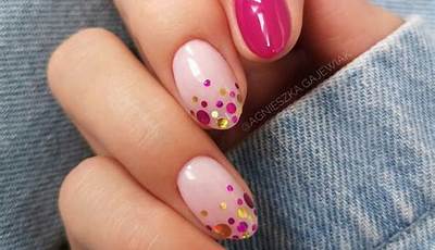 Pink Fall Nails Oval