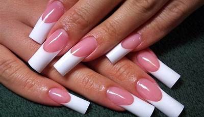 Pink French Tips Long Nails