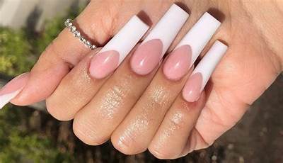 Pink French Tips Tapered Square