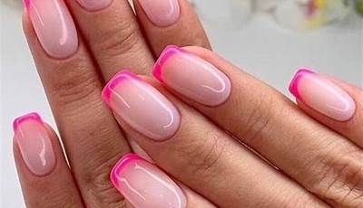 Pink French Tips With Letter