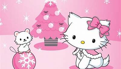Pink Hello Kitty Christmas Wallpaper