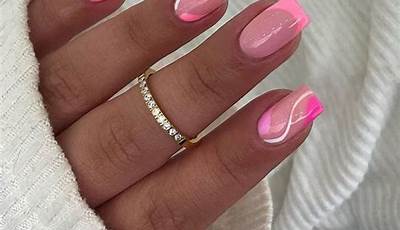 Pink Swirl French Tips