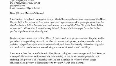 Police Officer Cover Letter Sample