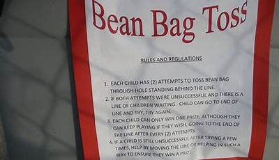 Printable Bean Bag Toss Rules