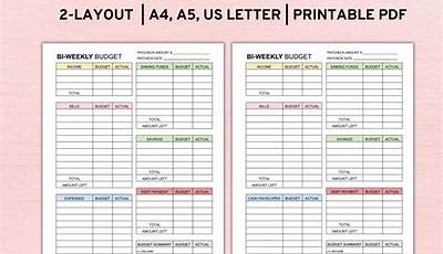 Printable Bi Weekly Budget Worksheet