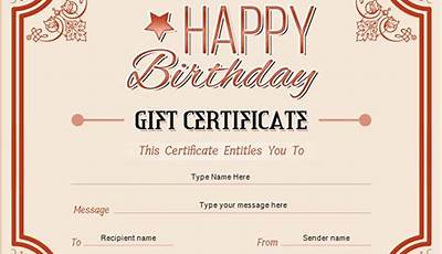 Printable Birthday Gift Certificates