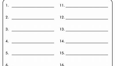 Printable Blank Spelling Worksheets