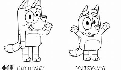Printable Bluey And Bingo Colouring Pages