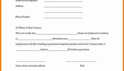 Printable Employment Verification Form