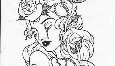 Printable Outline Tattoo Coloring Pages