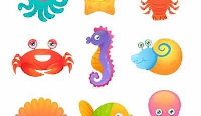 Printable Sea Creatures Clipart