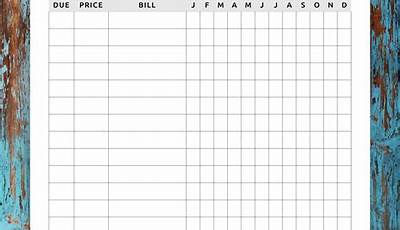 Printable Spreadsheet For Bills