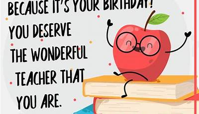 Printable Teacher Birthday Cards