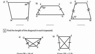Properties Of Trapezoids And Kites Worksheet Answer Key