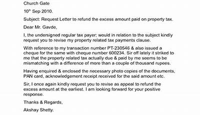 Property Tax Protest Letter Sample