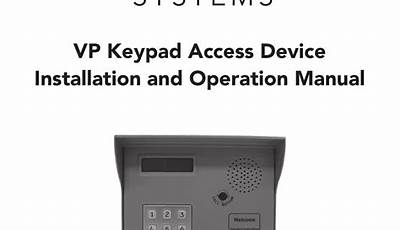 Pti Vp Series Keypad Manual