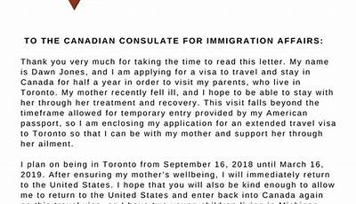 Purpose Of Travel Canada Visitor Visa Sample Letter For Spouse