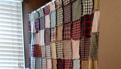 Rag Quilt Shower Curtain