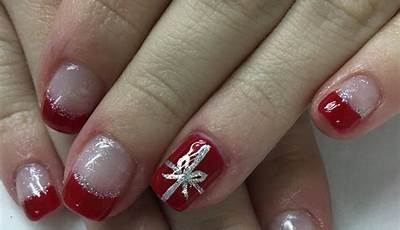 Red Christmas Nails Red Tip