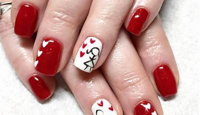 Red Gel Nails Designs Ideas Valentines Day