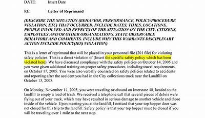 Reprimand Letter Sample