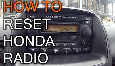 Reset Radio 2007 Honda Accord