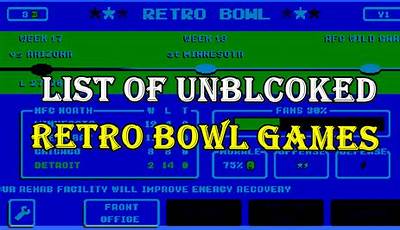 Retro Bowl Unblocked Cheez Games