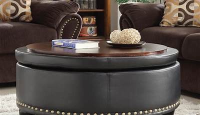 Round Ottoman As Coffee Table