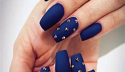 Royal Blue Acrylic Nails Fall