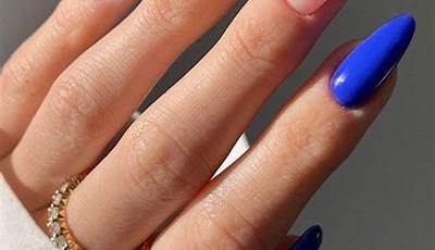 Royal Blue French Tips Acrylic Nails