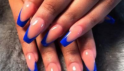 Royal Blue French Tips Prom