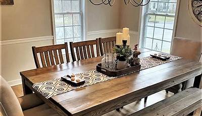Rustic Farmhouse Dining Table Set For 6