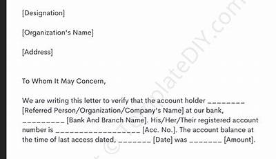 Sample Bank Verification Letter