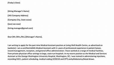 Sample Cover Letter Medical Assistant