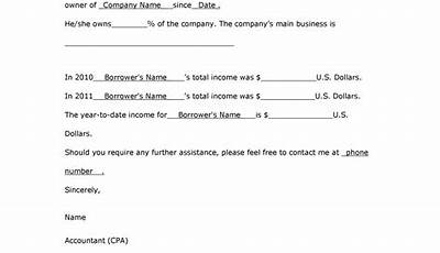 Sample Cpa Letter For Mortgage
