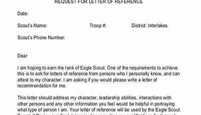 Sample Eagle Scout Recommendation Letter From Parent