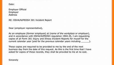 Sample Incident Report Letter