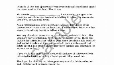 Sample Introduction Letter For New Real Estate Agent