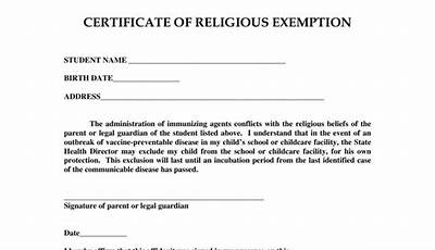 Sample Letter For Religious Exemption