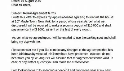 Sample Letter For Rental Agreement